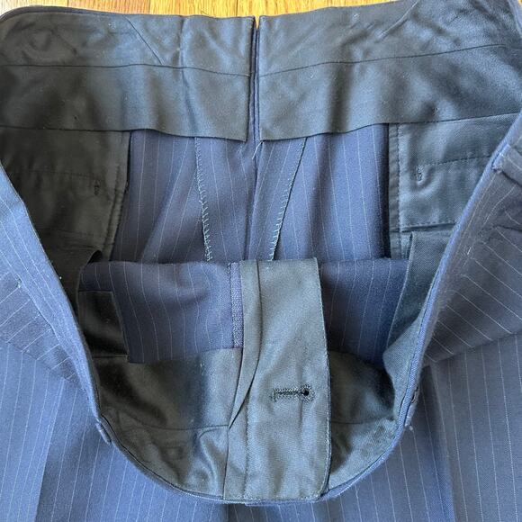 Unbranded Men's Blue Pinstripe Dress Pants – Size L - Picture 2 of 10